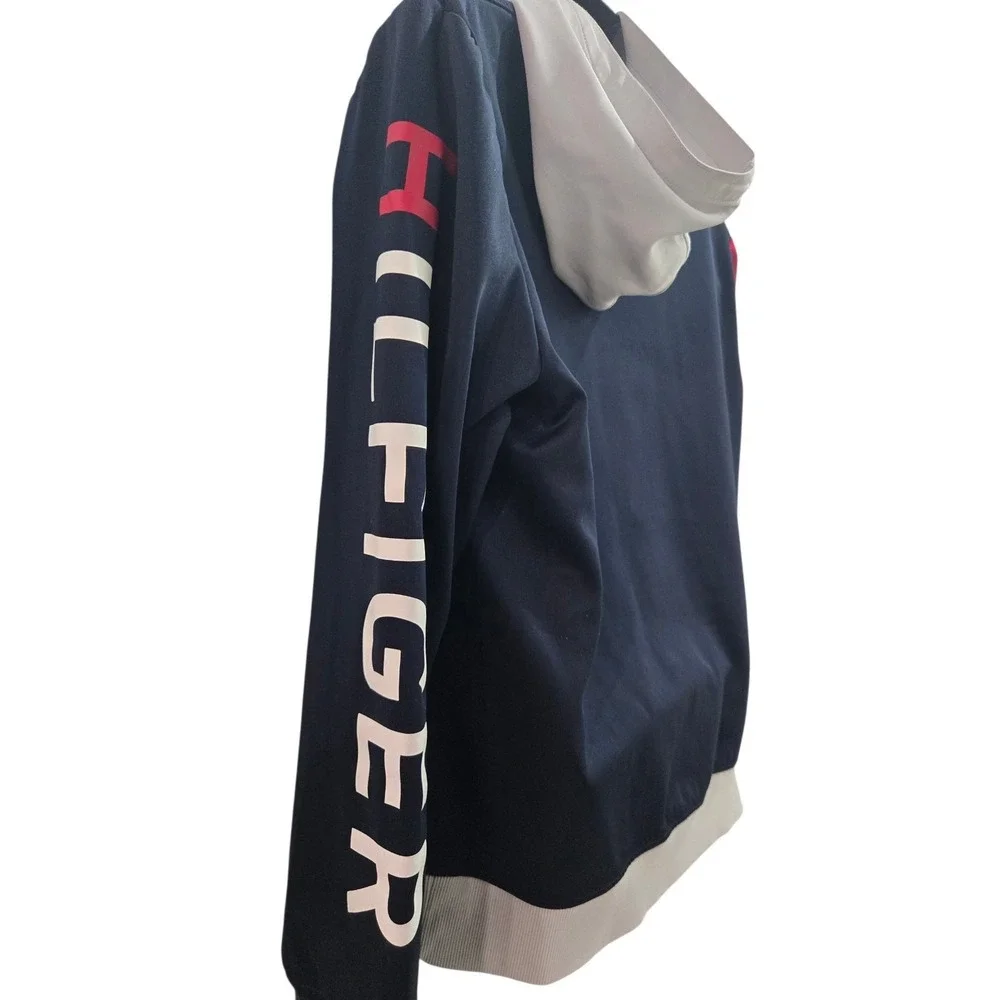Tommy Hilfiger Men's Colorblock Hoodie - Navy/Red/White - Size Large‎